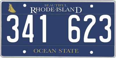 RI license plate 341623