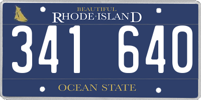 RI license plate 341640