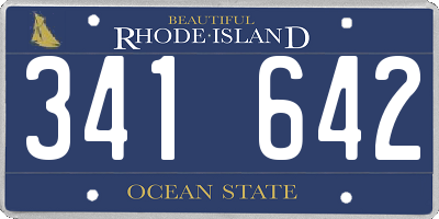 RI license plate 341642
