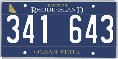 RI license plate 341643