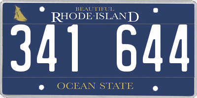 RI license plate 341644