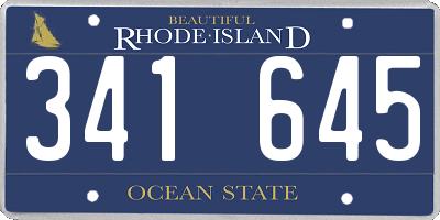 RI license plate 341645
