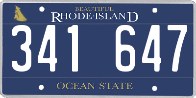 RI license plate 341647