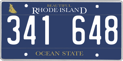 RI license plate 341648
