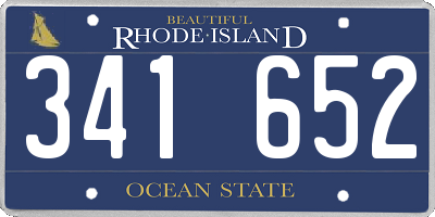 RI license plate 341652