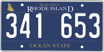 RI license plate 341653