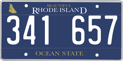 RI license plate 341657