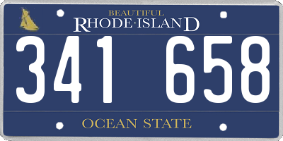 RI license plate 341658