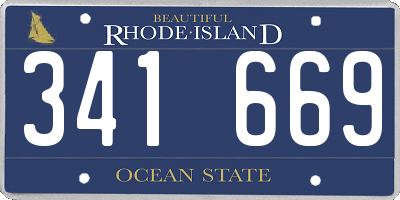 RI license plate 341669