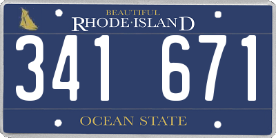 RI license plate 341671