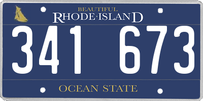 RI license plate 341673