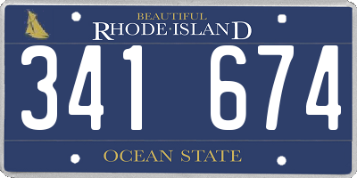 RI license plate 341674