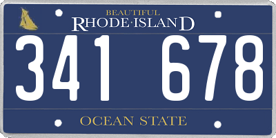 RI license plate 341678