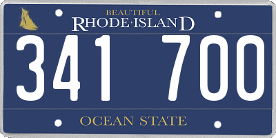 RI license plate 341700