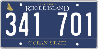 RI license plate 341701