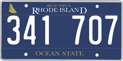 RI license plate 341707