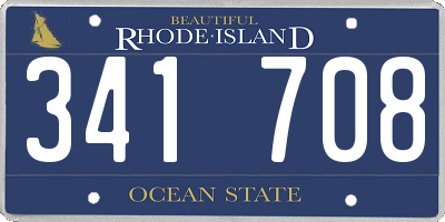 RI license plate 341708