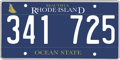 RI license plate 341725