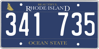 RI license plate 341735