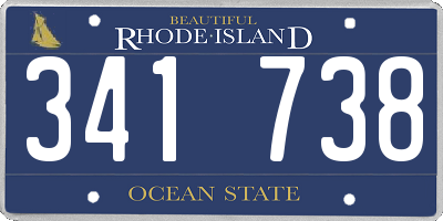 RI license plate 341738
