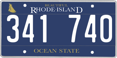 RI license plate 341740