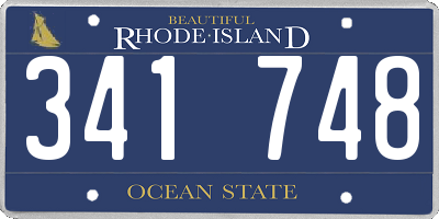RI license plate 341748