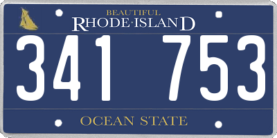 RI license plate 341753