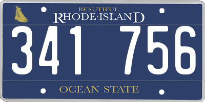 RI license plate 341756