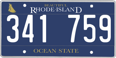 RI license plate 341759