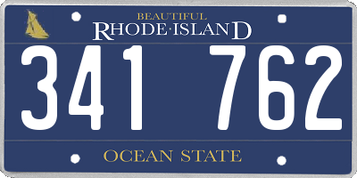 RI license plate 341762
