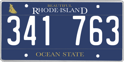 RI license plate 341763