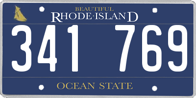 RI license plate 341769