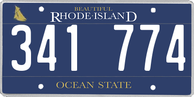 RI license plate 341774