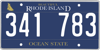 RI license plate 341783