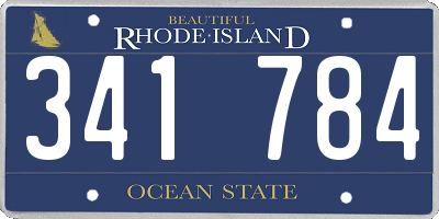 RI license plate 341784