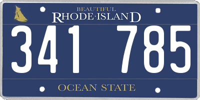 RI license plate 341785