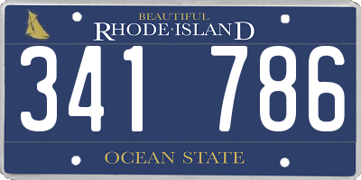 RI license plate 341786