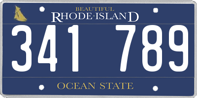 RI license plate 341789