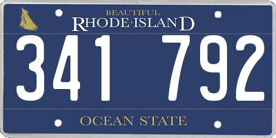 RI license plate 341792