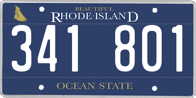 RI license plate 341801