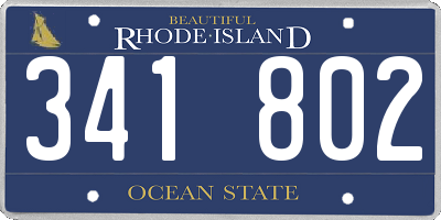 RI license plate 341802