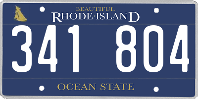 RI license plate 341804