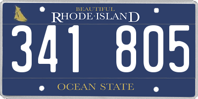 RI license plate 341805