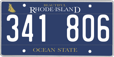 RI license plate 341806