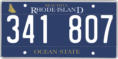 RI license plate 341807