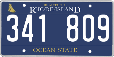 RI license plate 341809