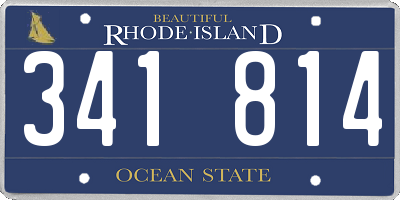 RI license plate 341814