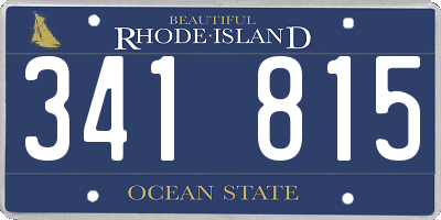 RI license plate 341815