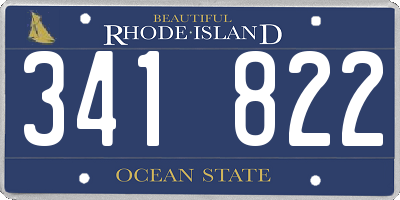 RI license plate 341822