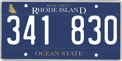 RI license plate 341830